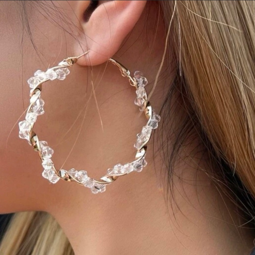 Gold Accent Hoops